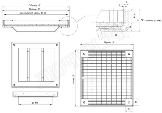 Люк под брусчатку Брус Ли AISI 304, Съемная дверца 1200*800 Люк под брусчатку Брус Ли AISI 304, Съемная дверца 1200*800