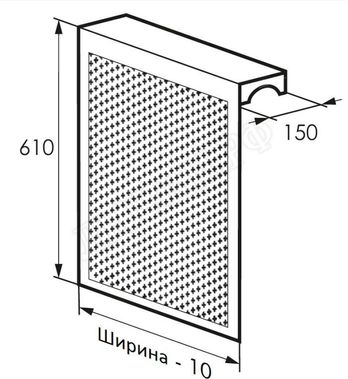 Радиаторный экран С перфорацией Цветок Металлический верх 690*610 Радиаторный экран С перфорацией Цветок Металлический верх 690*610